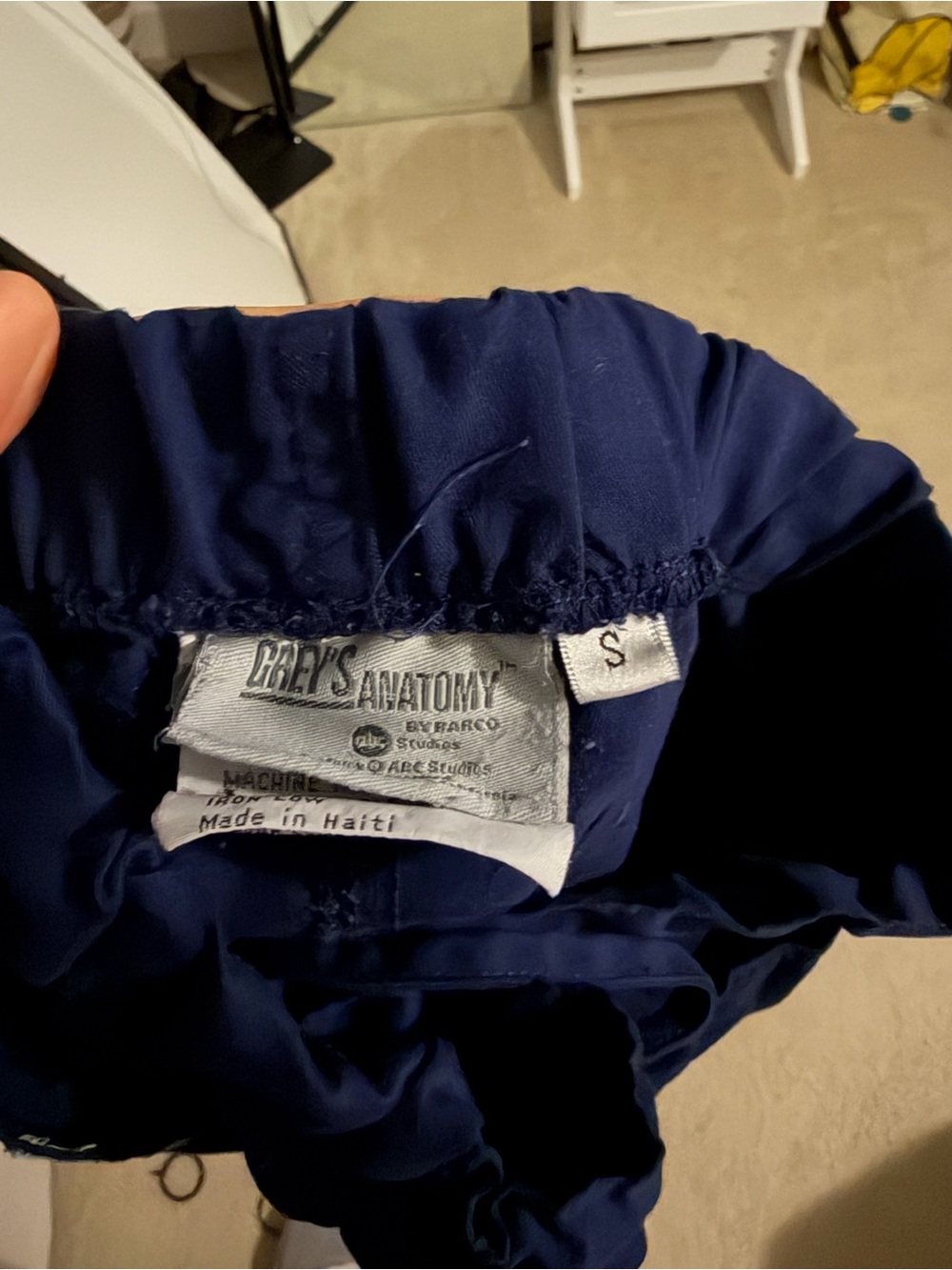 Grey's Anatomy Navy Elastic-Waist Scrub Pants - Picture 2 of 2
